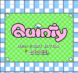 Quinty title screen for Famicom